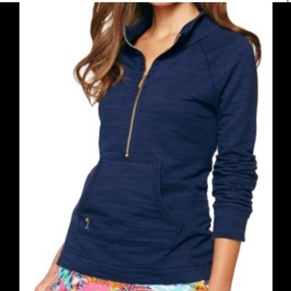 Lilly Pulitzer Tops - Lilly Pulitzer Popover Solid Half Zip Sweatshirt